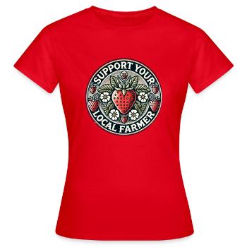 Soutenez votre agriculteur local - T-shirt Femme - rouge - Devant - AI Model Female 172 dark (172cm)
