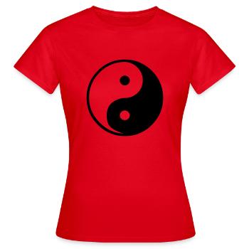 Ying Yang - Frauen T-Shirt - Rot - Vorne - AI Model Female 172 dark (172cm)