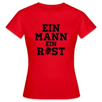 EIN MANN EIN ROST - Grillschürze - Frauen T-Shirt - Rot - Vorne - AI Model Female 172 dark (172cm)