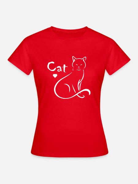 Cat Katze - Frauen T-Shirt - Rot