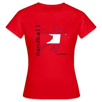 Handball - Équipe d’Autriche - T-shirt Femme - rouge - Devant - AI Model Female 172 dark (172cm)