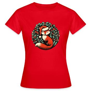 Noël du renard roux - T-shirt Femme - rouge - Devant - AI Model Female 172 dark (172cm)