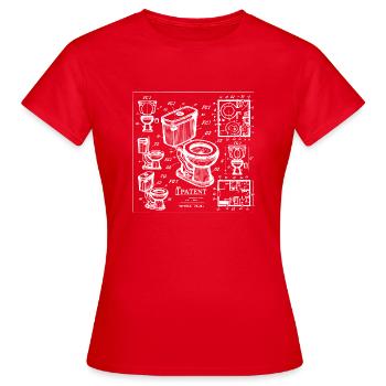 Brevet de plan de toilette - T-shirt Femme - rouge - Devant - AI Model Female 172 dark (172cm)