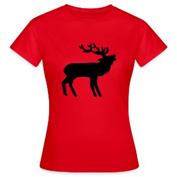 Belling stag - Women's T-Shirt - red - Front - AI Model Female 172 dark (172cm)