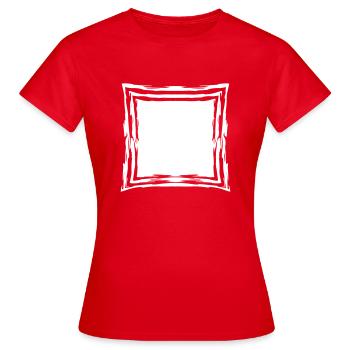 umrandung viele linien rahmen quadrat viereck ecki - Frauen T-Shirt - Rot - Vorne - AI Model Female 172 dark (172cm)