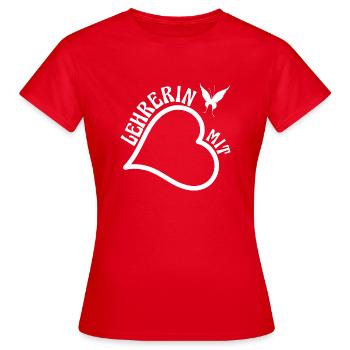 Lehrerin mit Herz - Beste Lehrerin Geschenk - Frauen T-Shirt - Rot - Vorne - AI Model Female 172 dark (172cm)