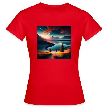 Paysage - T-shirt Femme - rouge - Devant - AI Model Female 172 dark (172cm)