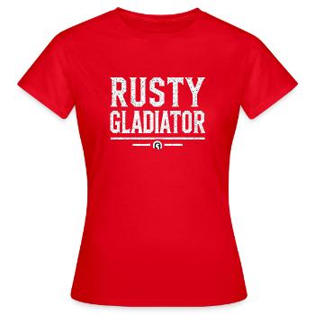 Rusty Gladiator Logo White - Women's T-Shirt - red - Front - AI Model Female 172 dark (172cm)