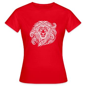 Leo tribal - T-shirt Femme - rouge - Devant - AI Model Female 172 dark (172cm)
