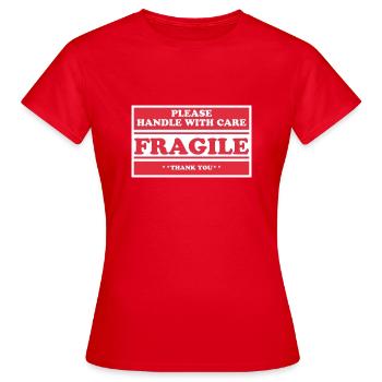 fragile - T-shirt Femme - rouge - Devant - AI Model Female 172 dark (172cm)