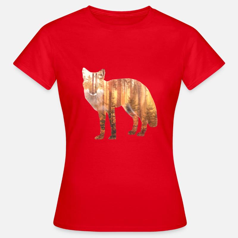 Fuchs Wald Geschenk Geschenkidee - Frauen T-Shirt - Rot