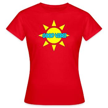 BONNES VIBRATIONS - T-shirt Femme - rouge - Devant - AI Model Female 172 dark (172cm)