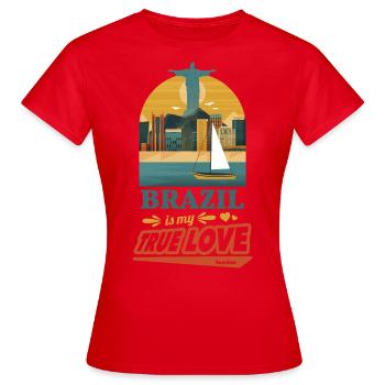 Brasilien Rio de Janeiro Südamerika Geschenk - Frauen T-Shirt - Rot - Vorne - AI Model Female 172 dark (172cm)