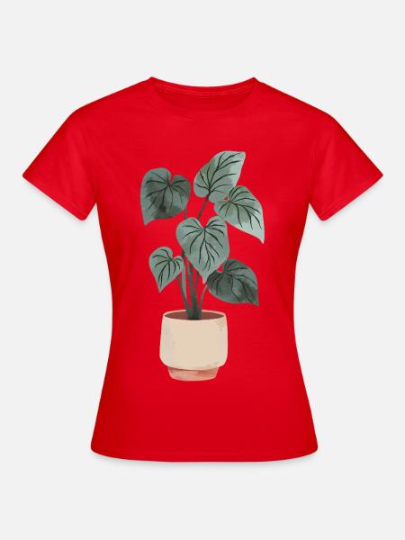 Blumentopf Minimal - Frauen T-Shirt - Rot
