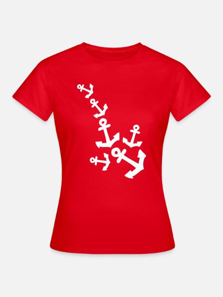 Anchor Musterlinie - Frauen T-Shirt - Rot
