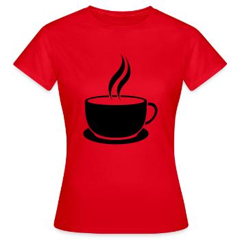 Cafe-Tasse - Frauen T-Shirt - Rot - Vorne - AI Model Female 172 dark (172cm)