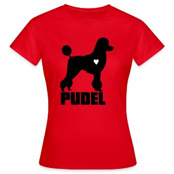 Caniche avec coeur - T-shirt Femme - rouge - Devant - AI Model Female 172 dark (172cm)
