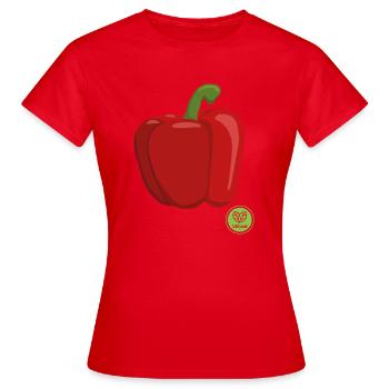 Paprika - Frauen T-Shirt - Rot - Vorne - AI Model Female 172 dark (172cm)