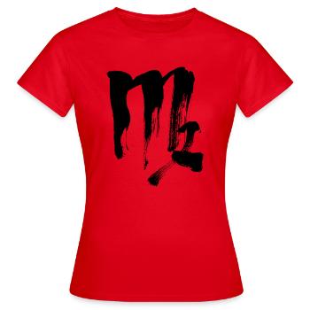Jungfrau Sternzeichen - Kalligrafie Stil - Frauen T-Shirt - Rot - Vorne - AI Model Female 172 dark (172cm)