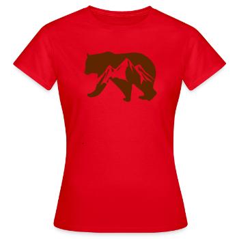 Bear Wildlife Mountains - T-shirt Femme - rouge - Devant - AI Model Female 172 dark (172cm)
