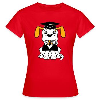 Dog School Graduation Certificate Gymnasium College Abi - Women's T-Shirt - red - Front - AI Model Female 172 dark (172cm)