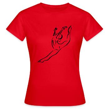 GINNASTA, SPLIT, ARTISTIC GYM - Women's T-Shirt - red - Front - AI Model Female 172 dark (172cm)
