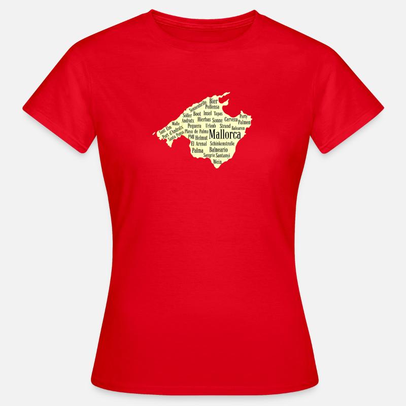Mallorca Wordcloud Island Holidays Sun - Women's T-Shirt - red