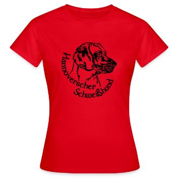 425 Hanovrien Hound - T-shirt Femme - rouge - Devant - AI Model Female 172 dark (172cm)
