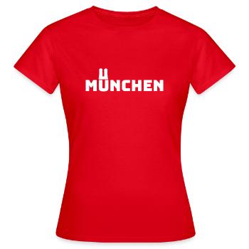 Munich Bavière Minga Ville de Bavière Frauenkirche - T-shirt Femme - rouge - Devant - AI Model Female 172 dark (172cm)