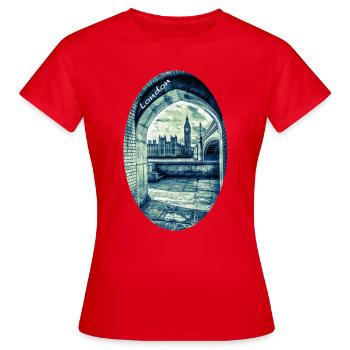 London the Palace of Westminster and Big Ben - Women's T-Shirt - red - Front - AI Model Female 172 dark (172cm)