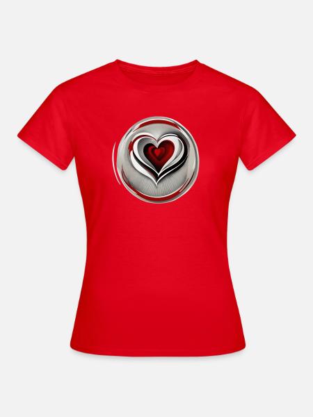 Herzen im Herzen - Frauen T-Shirt - Rot