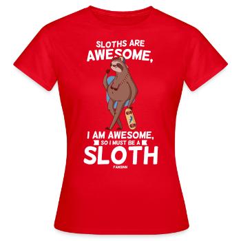 Les paresseux sont géniaux, je suis génial - T-shirt Femme - rouge - Devant - AI Model Female 172 dark (172cm)