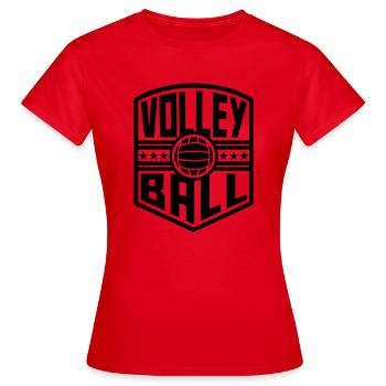 Volleyball (Wappen) - Frauen T-Shirt - Rot - Vorne - AI Model Female 172 dark (172cm)