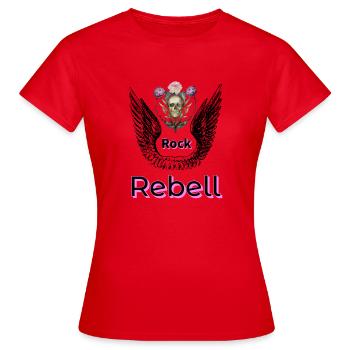 Rock Rebell - Frauen T-Shirt - Rot - Vorne - AI Model Female 172 dark (172cm)