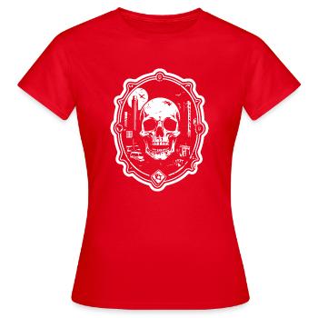 Skull Emblem - Frauen T-Shirt - Rot - Vorne - AI Model Female 172 dark (172cm)