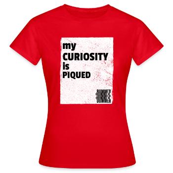 Typographie Curious Urban T-shirt - T-shirt Femme - rouge - Devant - AI Model Female 172 dark (172cm)
