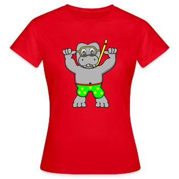 plongeur plongée plongée tuba de plongée - T-shirt Femme - rouge - Devant - AI Model Female 172 dark (172cm)