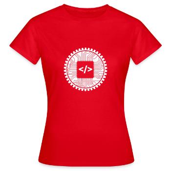 Computer programmer computer scientist - Women's T-Shirt - red - Front - AI Model Female 172 dark (172cm)