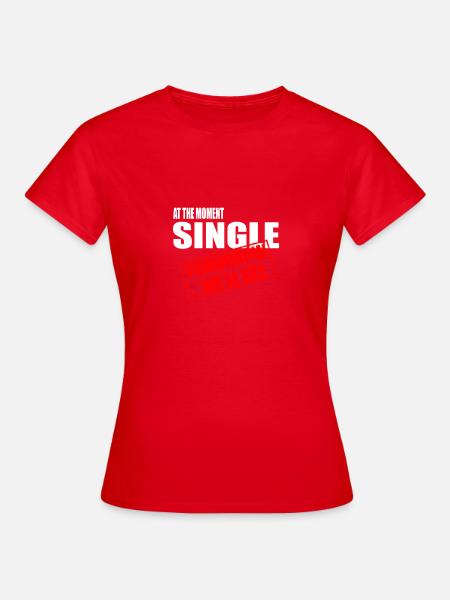 Single Singleday Beziehung allein Partner Geschenk - Dame-T-shirt - rød