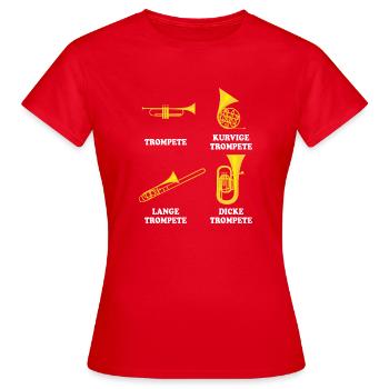 Trompeten Kurvig bis Dick - Frauen T-Shirt - Rot - Vorne - AI Model Female 172 dark (172cm)