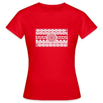 Maori Polynesian Tattoo Strength & Protection - Women's T-Shirt - red - Front - AI Model Female 172 dark (172cm)