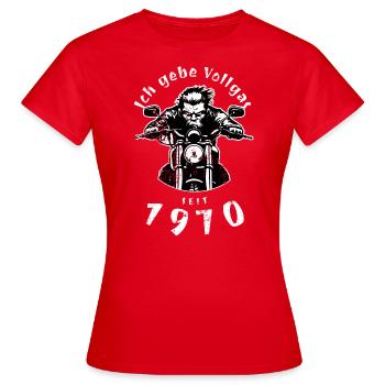 55. Geburtstag Ich gebe Vollgas seit 1970 - Frauen T-Shirt - Rot - Vorne - AI Model Female 172 dark (172cm)