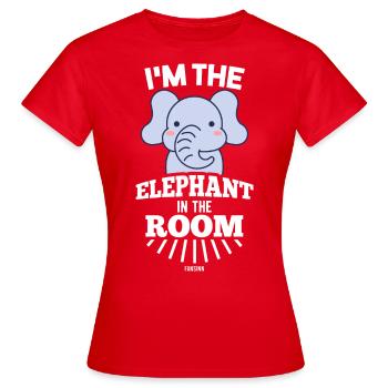 Ich bin der Elefant im Raum - Frauen T-Shirt - Rot - Vorne - AI Model Female 172 dark (172cm)
