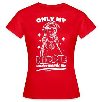 Hippie Hund - Frauen T-Shirt - Rot - Vorne - AI Model Female 172 dark (172cm)