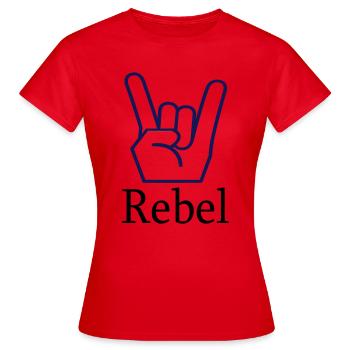 Poing de métal rebelle - T-shirt Femme - rouge - Devant - AI Model Female 172 dark (172cm)