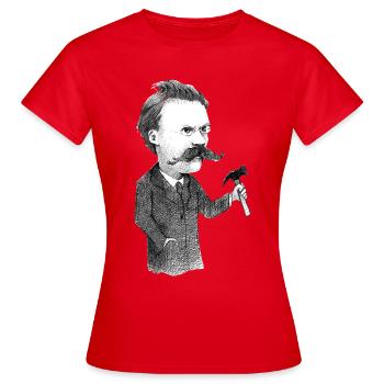 Nietzsche - Frauen T-Shirt - Rot - Vorne - AI Model Female 172 dark (172cm)