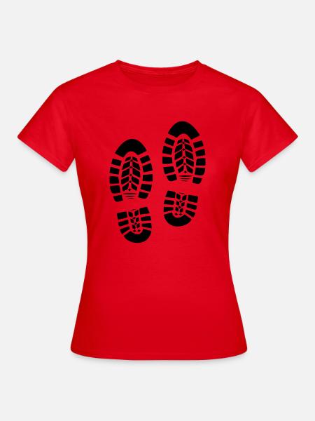 Hiking Hiking Footprint Footprint Footprint 1c - Women's T-Shirt - red
