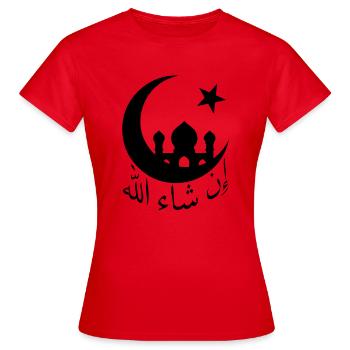 in sha allah "so gott will" - Frauen T-Shirt - Rot - Vorne - AI Model Female 172 dark (172cm)