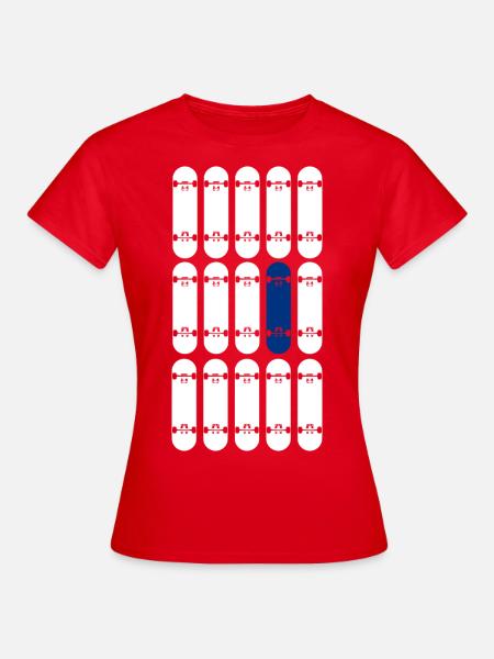 OneBoardBlue/White - Frauen T-Shirt - Rot