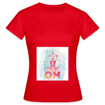 Om - T-shirt Femme - rouge - Devant - AI Model Female 172 dark (172cm)